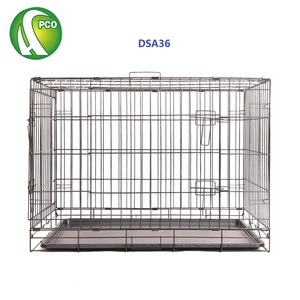 Double Door Pet <strong>Cage</strong> <strong>Foldable</strong> <strong>Dog</strong> Crate Steel <strong>Wire</strong> <strong>Dog</strong> <strong>Cages</strong> DSA36 - Product Image 2
