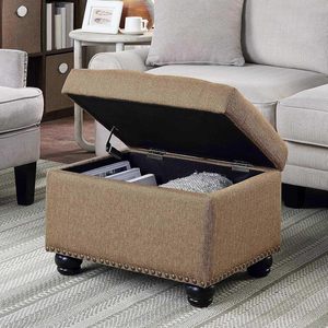 Convenience Concepts Designs4Comfort 5th <span class=keywords><strong>Ave</strong></span> Otomana de Almacenamiento Tapizada de 24 Pulgadas, Reposapiés Contemporáneo con Tapa Abatible - Product Image 2