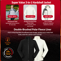 Veste 3-en-1 à doublure amovible pour uniforme d'entreprise, broderie personnalisée, imperméable, coupe-vent pour événements de team building