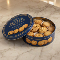 Boîte en métal ronde personnalisée 131x51mm pour biscuits, emballage alimentaire de qualité supérieure avec impression offset pour coffrets cadeaux de luxe