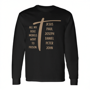 Tous mes modèles de référence sont allés en prison, Jésus au dos, t-shirt à manches longues - Product Image 2
