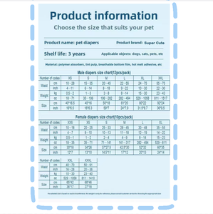 Couches lavables et réutilisables pour chiens mâles, super absorbantes, imperméables, pour l'<span class=keywords><strong>incontinence</strong></span> et les périodes de chaleur - Product Image 6