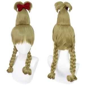 Peluca de <span class=keywords><strong>Grinch</strong></span> Cindy Lou Transparente al Por Mayor para Cosplay de Navidad, Gorro Pequeño, Pelo Sintético en Cola de Caballo Alta Verde, Disfraz para Fiesta de Mujer - Product Image 5