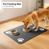 Tapis d'alimentation moderne pour animaux de compagnie en boue de diatomée, absorbant rapidement, antidérapant, en polyester, séchage rapide, avec support en caoutchouc, pour chiens et chats, tailles 30x40