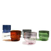 Tasses à café empilables personnalisables en verre borosilicate coloré, design nordique, compatibles micro-ondes et lave-vaisselle, portables, 301-400 ml