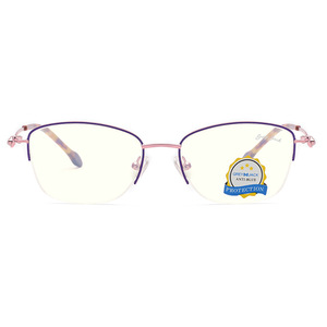 Gafas de vista rectangulares con montura completa y filtro de luz azul para mujer, color gris, modelo 5131 - Product Image 3