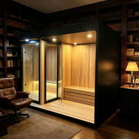 Sauna traditionnel extérieur avec poêle, cabine en bois de pruche, douche à vapeur, combo sauna pour jardin