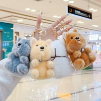 Porte-clés chien en peluche douce Doudou avec langue sortie, jouet en peluche mignon, breloque de sac, décoration de sac à dos, poupée de machine à griffes, vente en gros