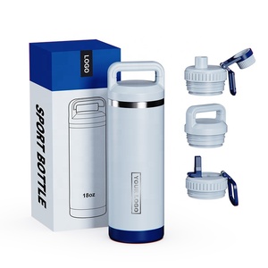 กระติกน้ำสุญญากาศสแตนเลสแบบขายส่ง ปรับแต่งได้ 3 ฝา รักษาความร้อน 6-12 ชั่วโมง เป็นมิตรกับสิ่งแวดล้อม ใช้ซ้ำได้ สำหรับเล่นกีฬา - Product Image 1