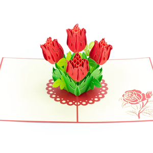 Tarjetas de felicitación artesanales de papel emergente 3D de flores coloridas personalizadas para bodas, vacaciones y momentos especiales - Product Image 1