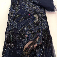 Tissu en dentelle brodé de perles et de paillettes, prix usine Chine, collection 2026, idéal pour mariages et célébrations