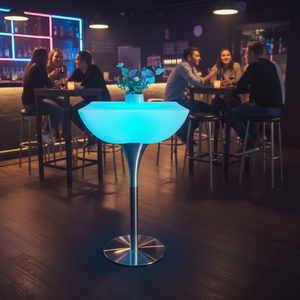 Mesa Alta Cuadrada con <span class=keywords><strong>Cubierta</strong></span> de PE, Base de Acero Inoxidable, Ideal para Bares, Discotecas y Uso Comercial - Product Image 4