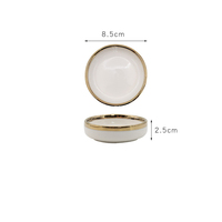 Ensemble de 32 pièces de vaisselle en porcelaine blanche de luxe avec bord doré, fabrication en céramique, vente en gros, assiettes plates en céramique de 6/7/8/10 pouces