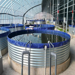 Grands réservoirs de pisciculture en bâche PVC commerciale, ensemble complet, feuille galvanisée, bassin d'élevage de poissons pour pisciculture - Product Image 2