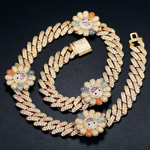 Chaîne cubaine joielli rappeur hip hop maillons cubano VS Moissanites 4 droites brassiale a catena cubana Moissanite - Product Image 5