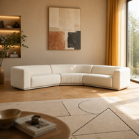 Canapé modulaire incurvé moderne pour salon, rembourré, pour la maison, l'hôtel, la salle de séjour