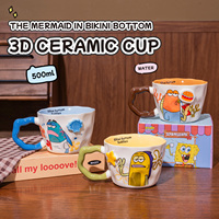 Tasses à café et gobelets à lait SpongeBob SquarePants 500 ml avec poignée pour la maison, les cadeaux, les fêtes et les gobelets à eau pour enfants