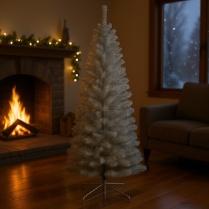 Árbol de Navidad Artificial de Abeto Douglas de 180 cm (6 pies) con Base Metálica, Decoración Interior, Ramas Realistas, Ligero y Fácil de Instalar - Product Image 2
