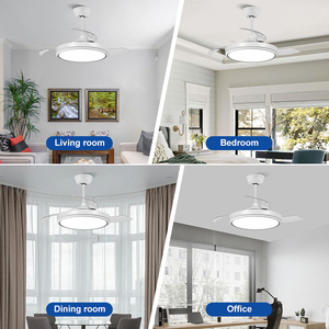 Ventilateur de <span class=keywords><strong>plafond</strong></span> LED avec télécommande, lames en <span class=keywords><strong>PVC</strong></span>, pour salle de bain et intérieur, très vendu - Product Image 2