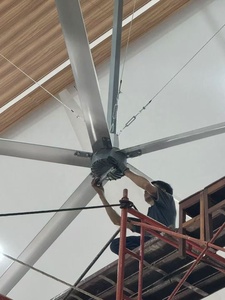 Ventilateurs de plafond industriels Keystone FJDA-5 HVLS 24 pieds, entraînement direct PMSM, 220V/380V AC, pales en alliage d'aluminium, garantie 3 ans - Product Image 4