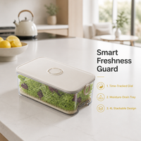 Boîte de rangement rectangulaire pour réfrigérateur en plastique alimentaire, grande capacité, hermétique, avec couvercle, pour la cuisine.