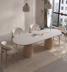 Juego de <span class=keywords><strong>Comedor</strong></span> de Madera Maciza de Fresno de Lujo, <span class=keywords><strong>6</strong></span> <span class=keywords><strong>Sillas</strong></span>, Diseño Rústico Moderno, Muebles para <span class=keywords><strong>Comedor</strong></span>, Fabricante de Foshan - Product Image 4