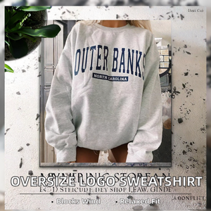 Sweat-shirt ample et respirant pour femme, style hip-hop, nouvelle mode, imprimé lettres bleues et rouges, tricoté, pour l'hiver - Product Image 2