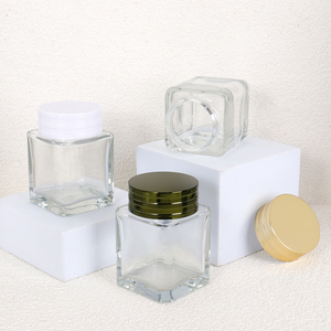 Sang Trọng Tùy Chỉnh 120G 100G Dưỡng Da Mặt Mắt Cơ Thể Chà Kem Rõ Ràng Frosted Glass Mỹ Phẩm Lọ Với Nắp Màu Trắng - Product Image 1