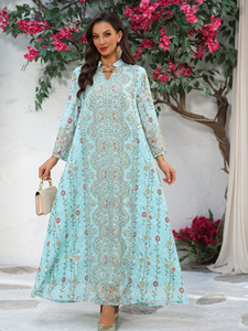Abito Formale Indiano Pakistano in Seta Blu per Donna, Lehenga Choli Semi-Cucito per Feste - Product Image 3