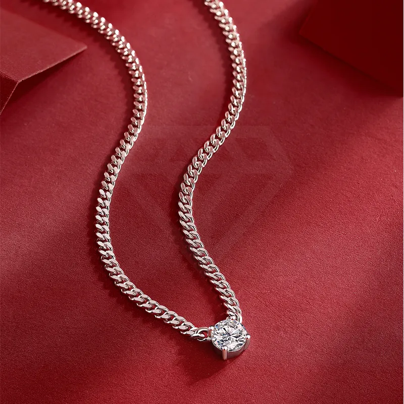 GRA VVS Moissanite S925 Sterling Silver Cuban Necklace Miami Cuban Link Chain For Men Women