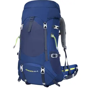 새로운 디자인 배낭 잘 설계된 블루 50L 나일론 산악 배낭 가방 야외 여행 방수 하이킹 배낭