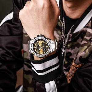Nouveauté SMAEL 8090 Montres pour Hommes Analogiques et Numériques, Montre Dorée Business, Montre en Acier Inoxydable - Product Image 6