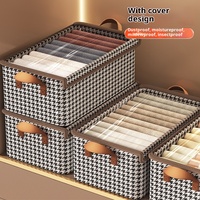 Boîte de rangement pour couette en métal moderne à motif plat, couvercle pliable, bac de rangement pour armoire, literie, durable, à un seul niveau, grand panier de rangement
