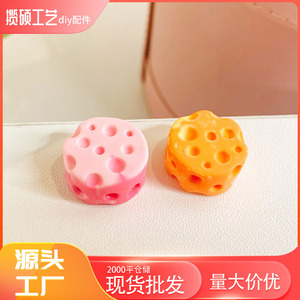 Cute Mini 3D Cheese Resin Charms For DIY Jewelry Phone Case Hair <b>Clip</b> Accessories Round Food Shape Plastic Resin Pendants - Product Image 3