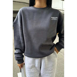 Sudadera con Capucha Gris para Mujer, con Diseño de Estampado en Relieve, Estilo Hip Hop Diario, Material de Seda con Cierre para Invierno - Product Image 2