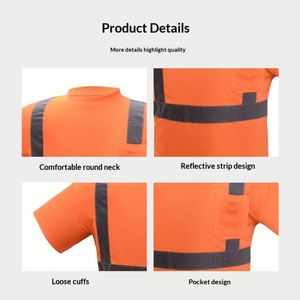 ANSI Class 2 Hi Vis Safety Breathable Quick Dry <b>Road</b> <b>Night</b> Construction Wholesale Reflective T-shirt - Product Image 2
