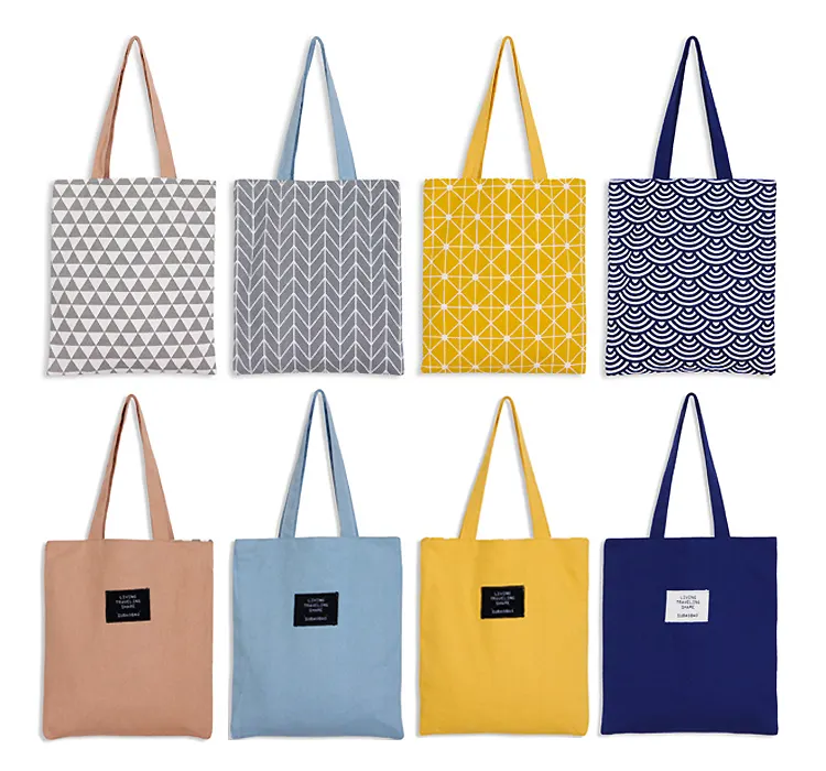 2021 Fashion Wholesale Custom Printed Promotional Calico Cotton Canvas Shopping Tote Bags