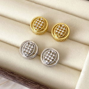 ZC Trendy <b>Stud</b> <b>Earrings</b> with Zircon for Women's Engagement Party Wedding Gift 18K Gold & Rhodium Plated Brass - Product Image 6