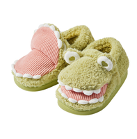 Chaussons en coton - Adorables pantoufles en peluche 3D style dessin animé avec couple de dinosaures amusants et effet chauffant