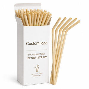Fully Customizable Packaging 5mm Thin 100% Biodegradable Eco-Friendly Disposable Luxury Bagasse Sugarcane Drinking Straw - Product Image 1