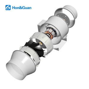 Kipas Aliran Aksial Hon&Guan, Kipas Penghisap Asap Dapur 125mm, Kipas Saluran Inline, Volume Udara Besar, Kipas Penghilang Asap - Product Image 4