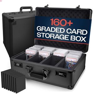 Q Y VALUN 160+ 4-Row Graded Card Storage Box Durable Metal Top Loader Design for Sports Baseball Football TCG Cards - Product Image 5
