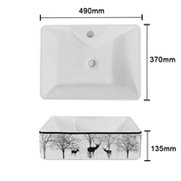 TARPUL Vente Chaude Lavabo Rectangulaire en Céramique à Poser, Design Ferme Moderne Personnalisé, Durable pour Hôtels et Hôpitaux