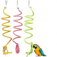 Corde d'escalade pour perroquet, tressée à la main, balançoire rotative, jouet Xuan Feng Tiger Skin Peony, décoration de cage à oiseaux, perchoir suspendu en fer
