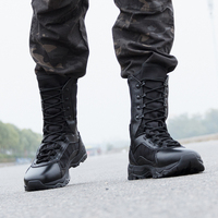 Bottes tactiques noires mi-mollet personnalisables unisexe