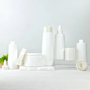 Frasco de shampoo líquido HDPE branco com tampa lisa, 125ml/200ml/300ml, embalagem personalizada para uso em máscara facial