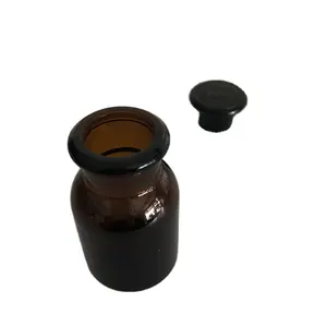 30ml wide mouth glass amber bottle medical jars with cork lid wholesale