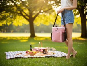 Double Layer Handheld Crossbody Cooler <b>Bag</b> <b>20L</b> Neoprene Zipper Closure For Food Storage - Product Image 2