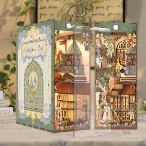 Tonecheer hai tốc độ ánh sáng chế độ cuốn sách Nook Đồng Thương hiệu với thư viện người Anh 3D Câu Đố Shakespeare của câu gỗ đồ chơi