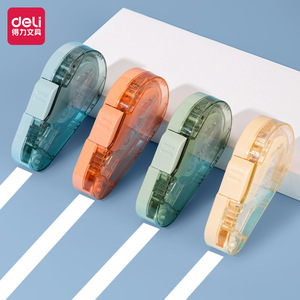 Deli Correction Tape 12m Push Button Automatic Core Retraction For Students Mixed Colors - Product Image 1